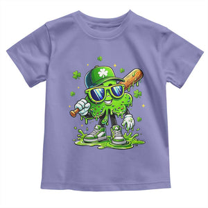 Funny St Patricks Day Clover Baseball Player Gift Toddler T Shirt TS12 Violet Print Your Wear