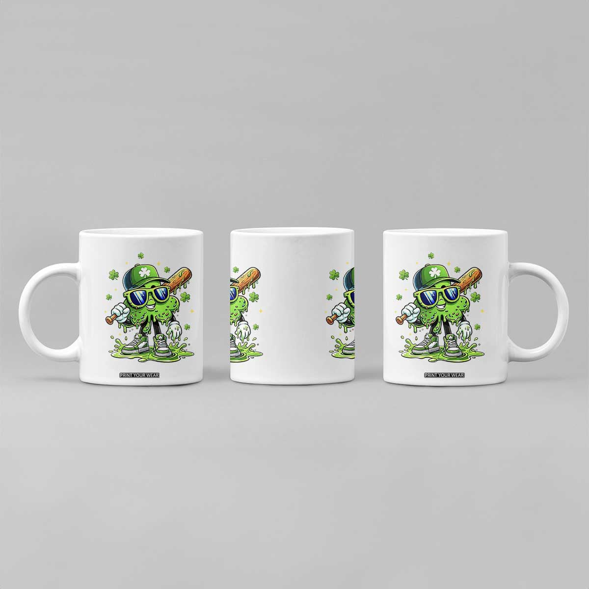 Funny St Patricks Day Clover Baseball Player Gift Coffee Mug TS12 Print Your Wear