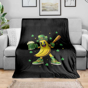 Funny Banana Baseball Player Gift Throw Blanket St Patricks Day TS12 Print Your Wear