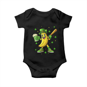 Funny Banana Baseball Player Gift Baby Onesie St Patricks Day TS12 Black Print Your Wear
