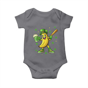Funny Banana Baseball Player Gift Baby Onesie St Patricks Day TS12 Charcoal Print Your Wear