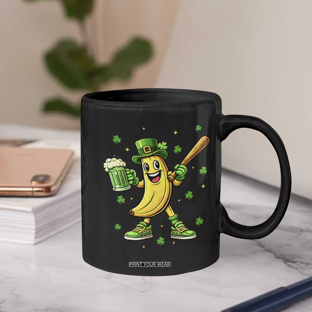 Funny Banana Baseball Player Gift Coffee Mug St Patricks Day TS12 Print Your Wear
