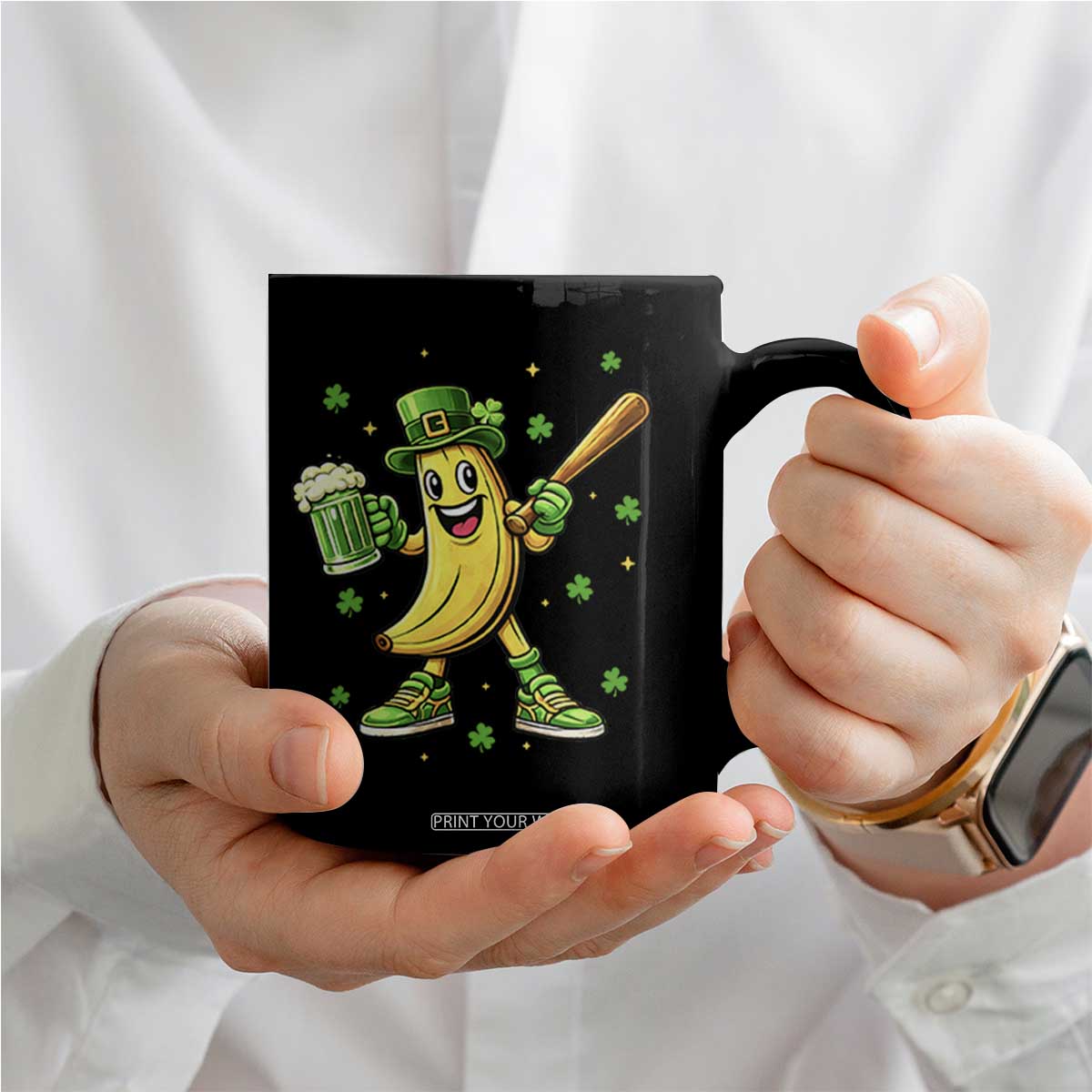 Funny Banana Baseball Player Gift Coffee Mug St Patricks Day TS12 Print Your Wear