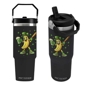 Funny Banana Baseball Player Gift Flip Straw Tumbler St Patricks Day TS12 One Size: 30 oz Black Print Your Wear