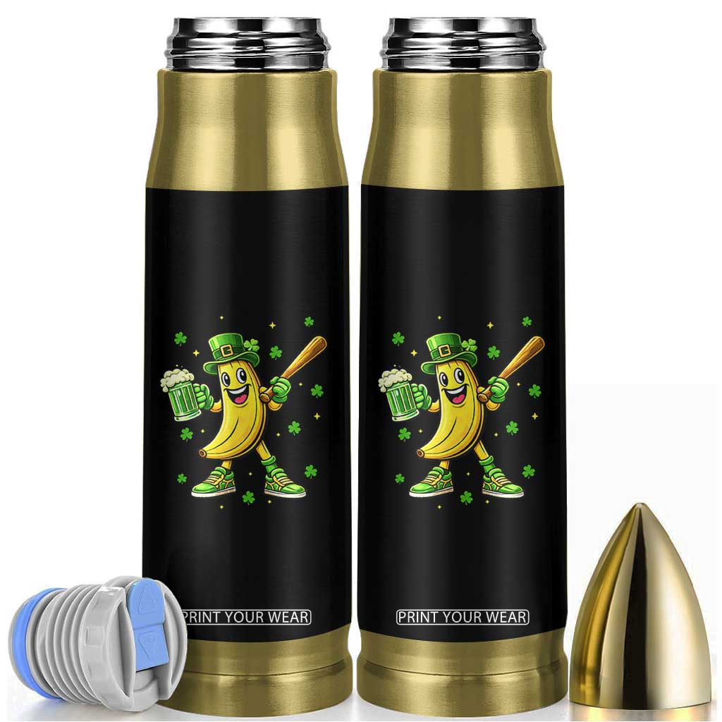 Funny Banana Baseball Player Gift Bullet Tumbler St Patricks Day TS12 Black Print Your Wear