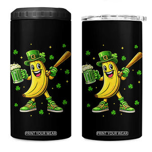 Funny Banana Baseball Player Gift 4 in 1 Can Cooler Tumbler St Patricks Day TS12 One Size: 16 oz Black Print Your Wear