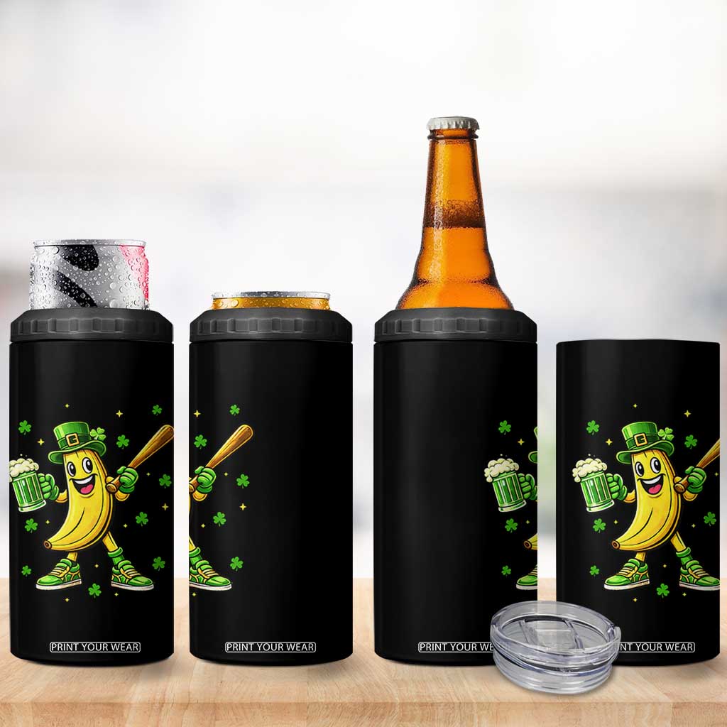 Funny Banana Baseball Player Gift 4 in 1 Can Cooler Tumbler St Patricks Day TS12 Print Your Wear