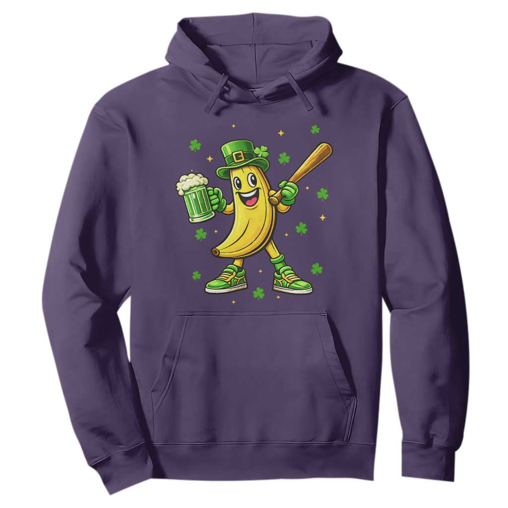 Funny Banana Baseball Player Gift Hoodie St Patricks Day TS12 Purple Print Your Wear