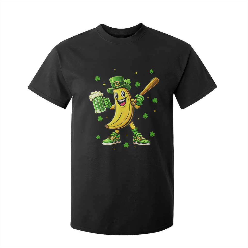 Funny Banana Baseball Player Gift T Shirt For Kid St Patricks Day TS12 Black Print Your Wear
