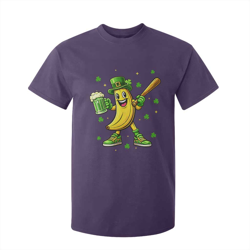Funny Banana Baseball Player Gift T Shirt For Kid St Patricks Day TS12 Purple Print Your Wear
