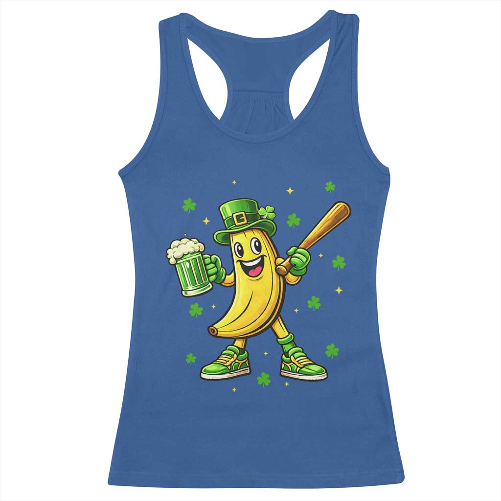 Funny Banana Baseball Player Gift Racerback Tank Top St Patricks Day TS12 Royal Blue Print Your Wear