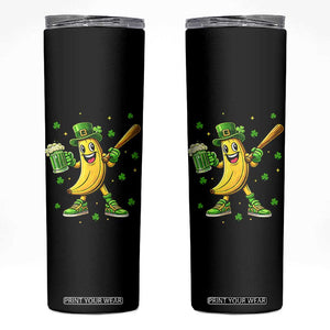 Funny Banana Baseball Player Gift Skinny Tumbler St Patricks Day TS12 Black Print Your Wear