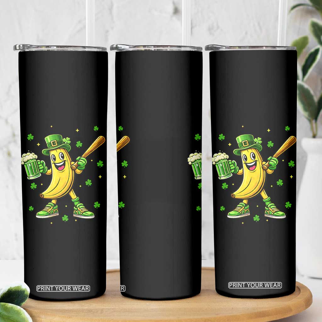 Funny Banana Baseball Player Gift Skinny Tumbler St Patricks Day TS12 Print Your Wear