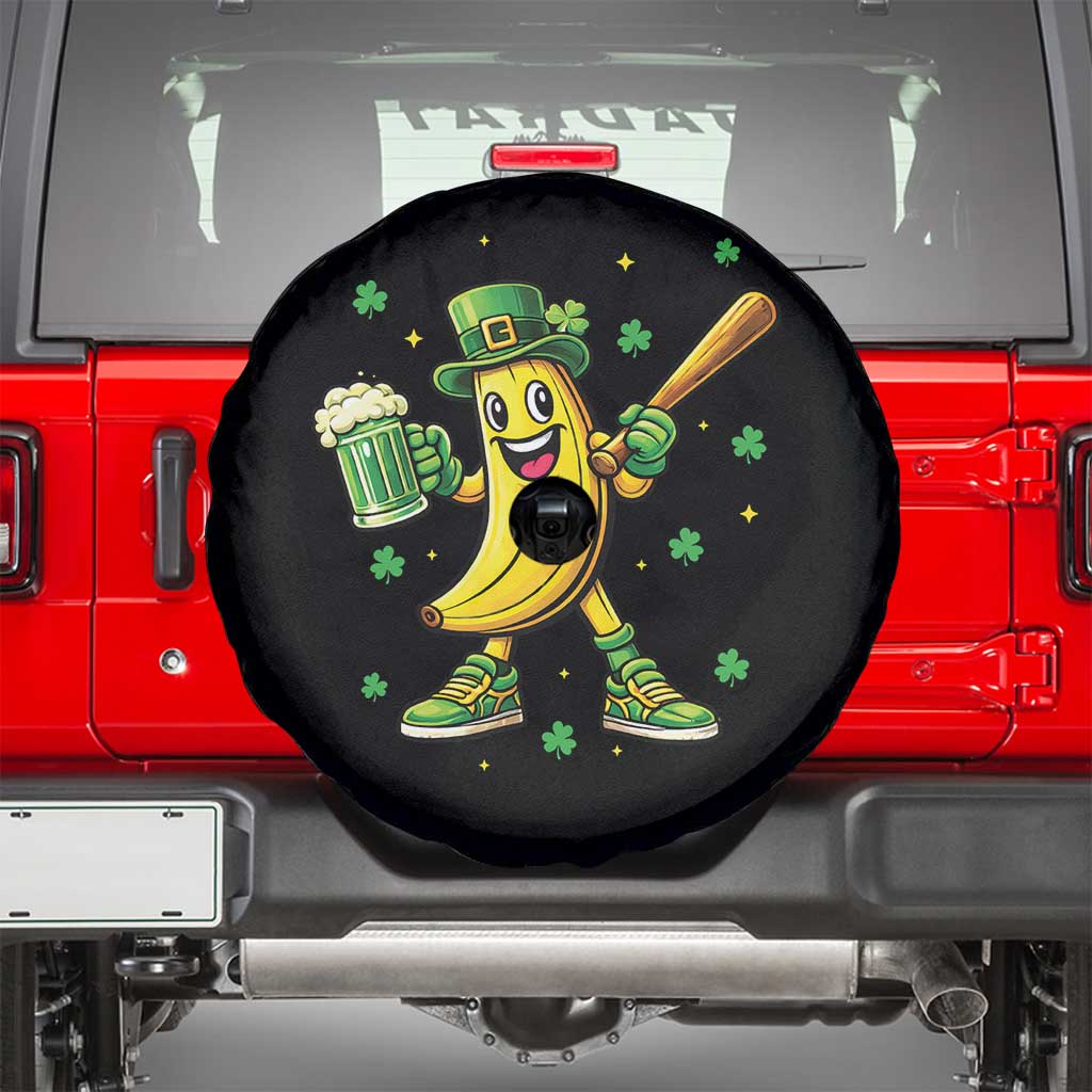 Funny Banana Baseball Player Gift Spare Tire Cover St Patricks Day TS12 Black Print Your Wear