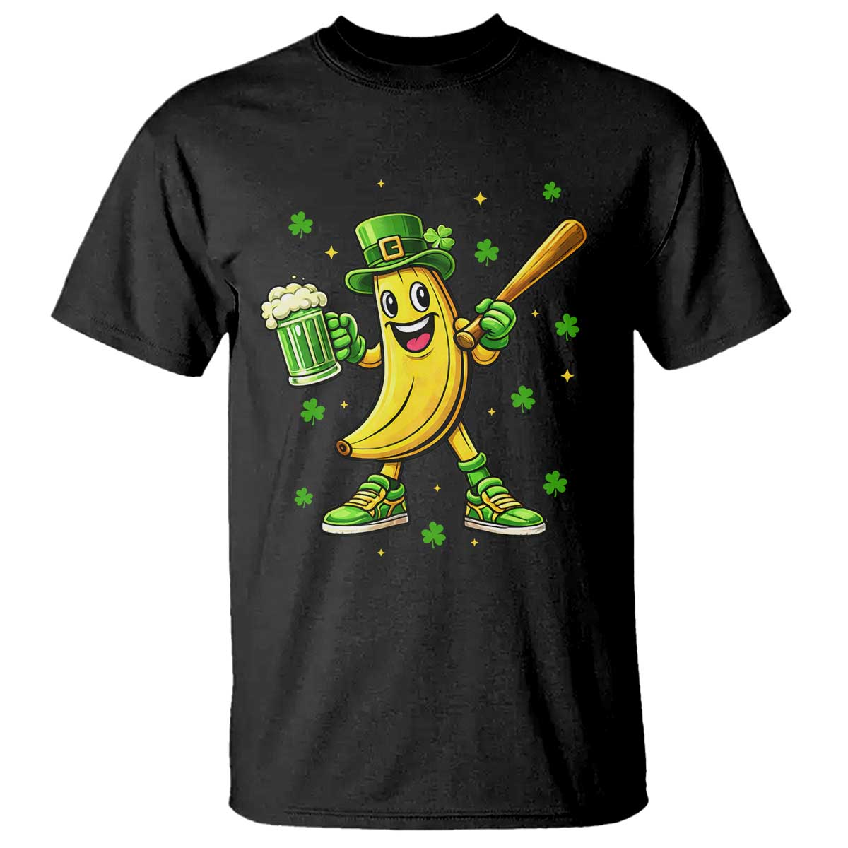 Funny Banana Baseball Player Gift T Shirt St Patricks Day