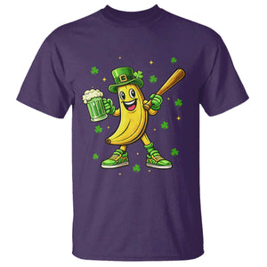 Funny Banana Baseball Player Gift T Shirt St Patricks Day TS12 Purple Print Your Wear