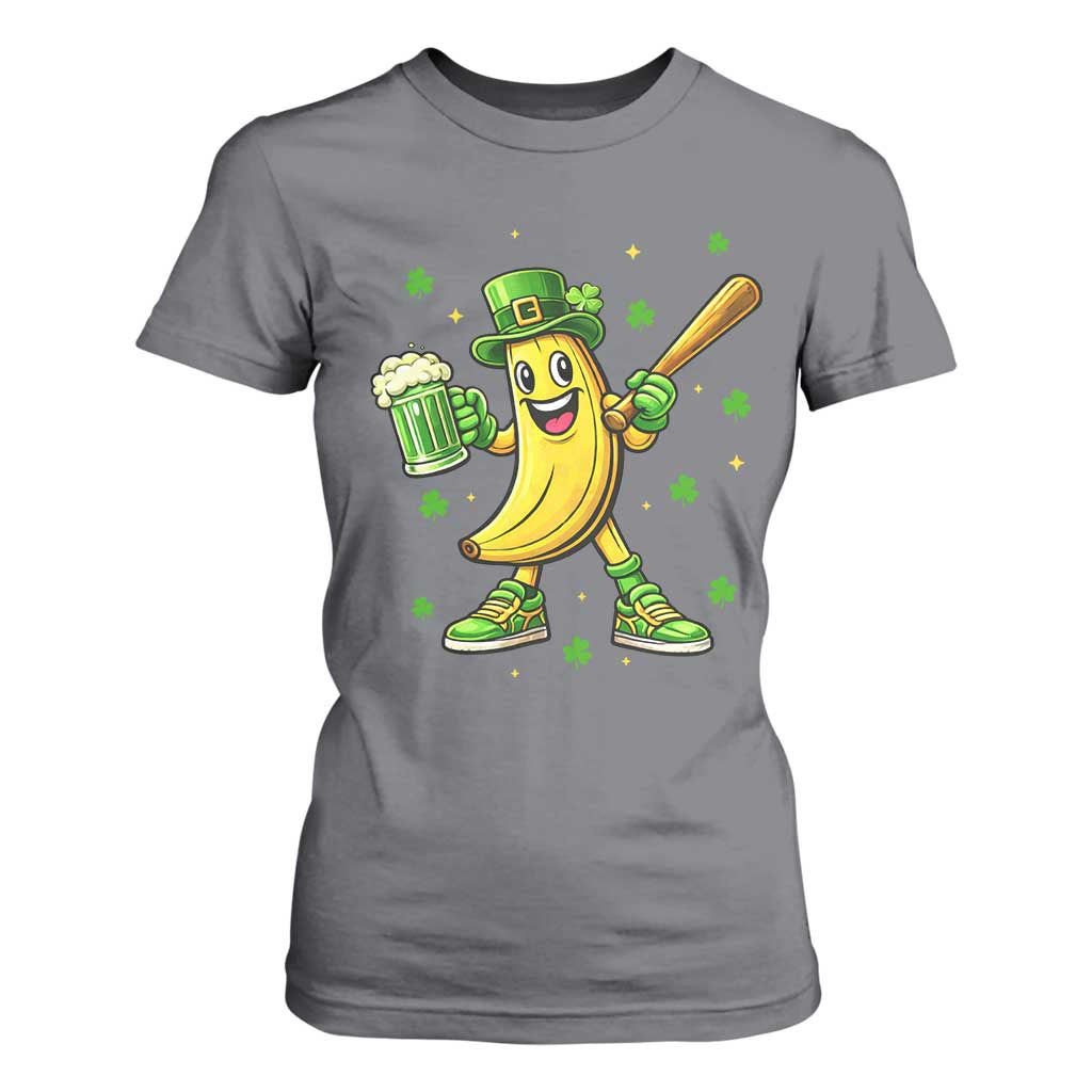 Funny Banana Baseball Player Gift T Shirt For Women St Patricks Day TS12 Charcoal Print Your Wear