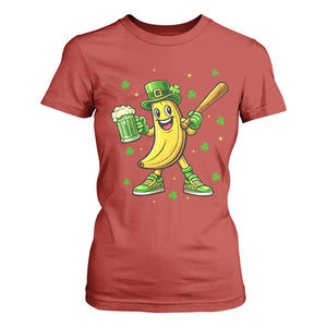 Funny Banana Baseball Player Gift T Shirt For Women St Patricks Day TS12 Red Print Your Wear