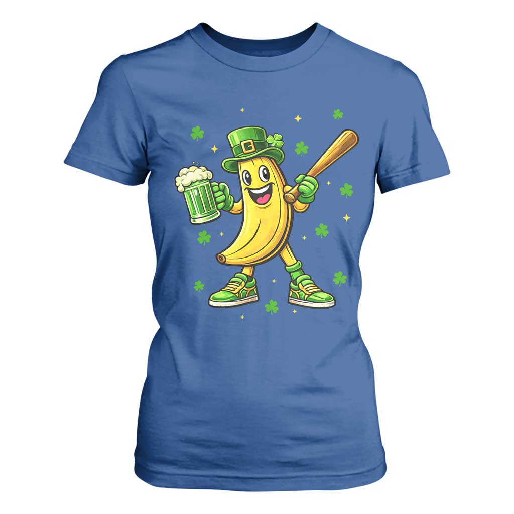 Funny Banana Baseball Player Gift T Shirt For Women St Patricks Day TS12 Royal Blue Print Your Wear