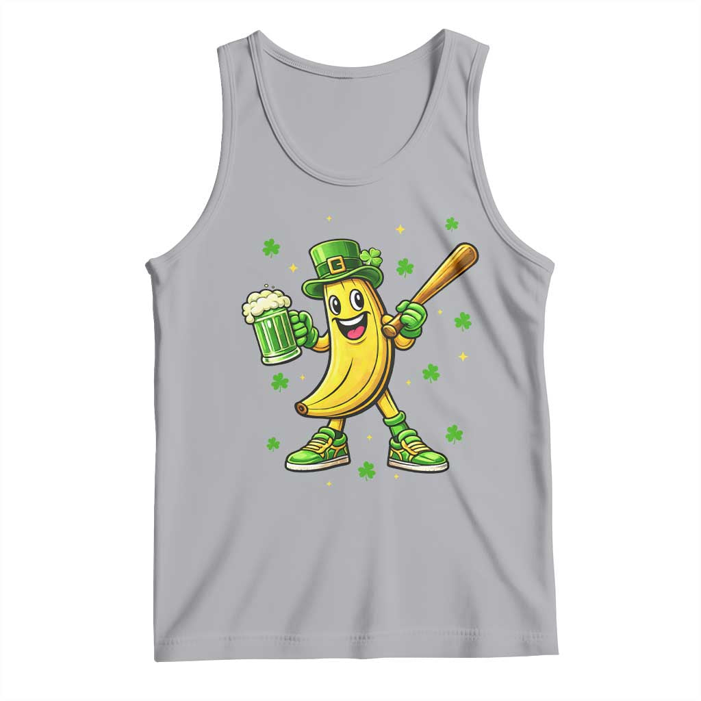 Funny Banana Baseball Player Gift Tank Top St Patricks Day TS12 Athletic Heather Print Your Wear