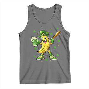 Funny Banana Baseball Player Gift Tank Top St Patricks Day TS12 Black Heather Print Your Wear