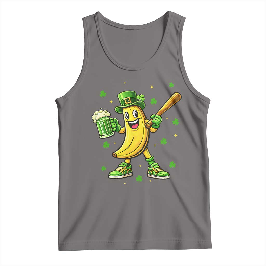 Funny Banana Baseball Player Gift Tank Top St Patricks Day TS12 Deep Heather Print Your Wear