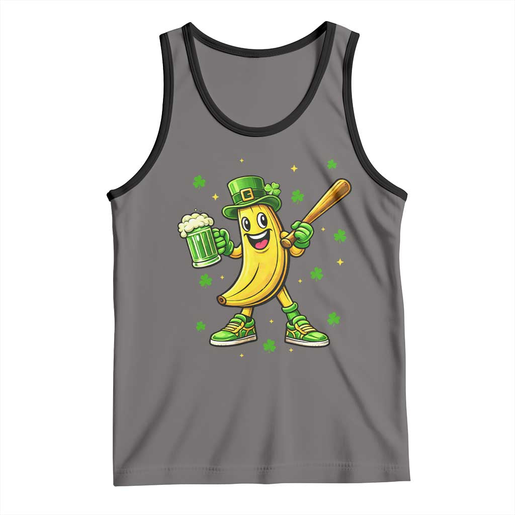 Funny Banana Baseball Player Gift Tank Top St Patricks Day TS12 Deep Heather Black Print Your Wear
