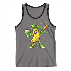 Funny Banana Baseball Player Gift Tank Top St Patricks Day TS12 Deep Heather Black Print Your Wear