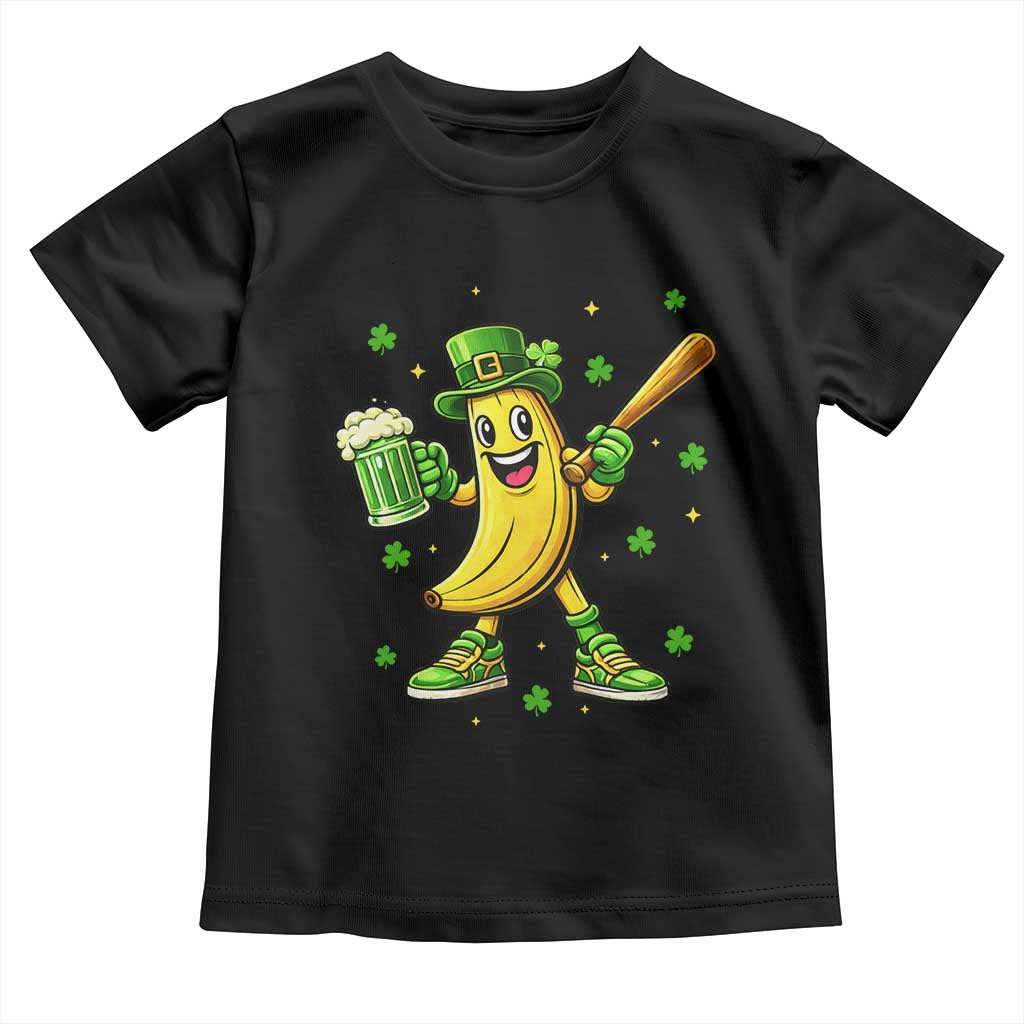 Funny Banana Baseball Player Gift Toddler T Shirt St Patricks Day TS12 Black Print Your Wear