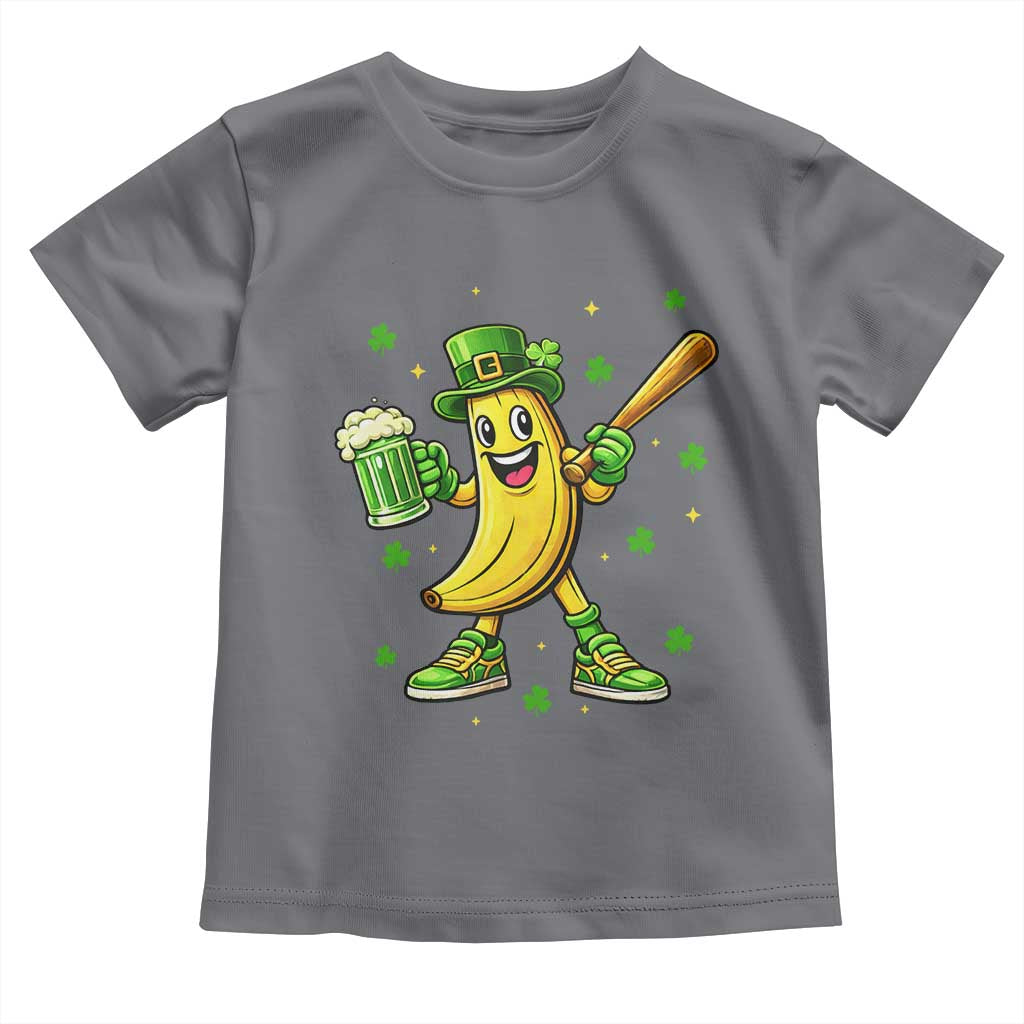 Funny Banana Baseball Player Gift Toddler T Shirt St Patricks Day TS12 Charcoal Print Your Wear