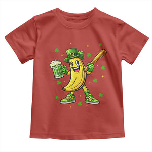 Funny Banana Baseball Player Gift Toddler T Shirt St Patricks Day TS12 Red Print Your Wear