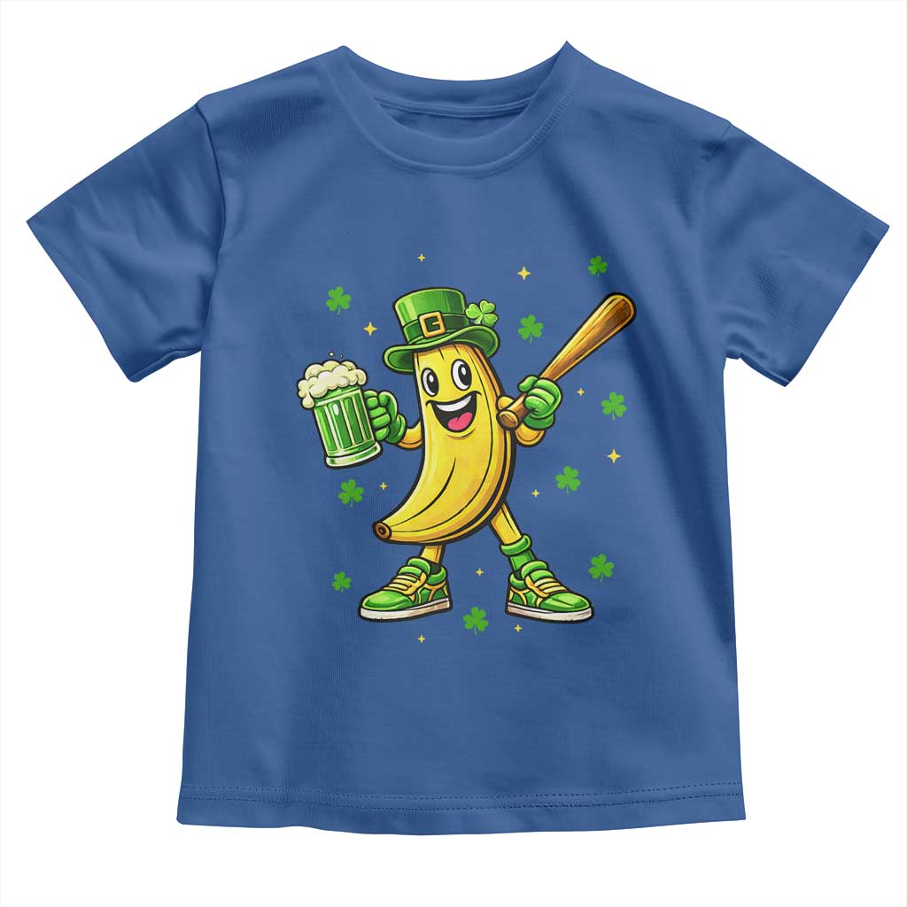 Funny Banana Baseball Player Gift Toddler T Shirt St Patricks Day TS12 Royal Blue Print Your Wear