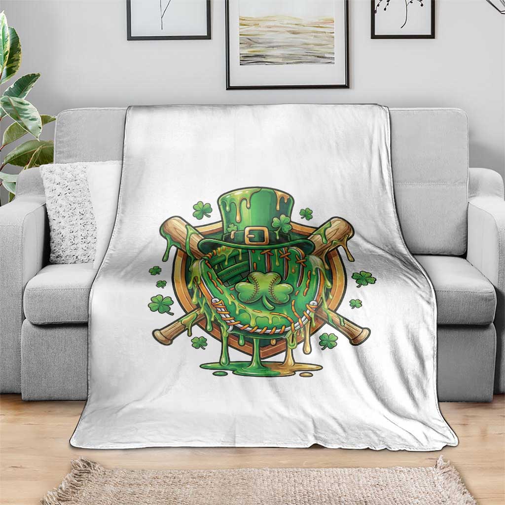 Slimy Shamrock Baseball Glove Throw Blanket St Patricks Day Gift TS12 Print Your Wear