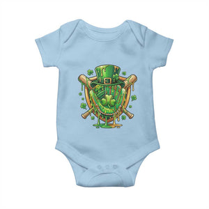 Slimy Shamrock Baseball Glove Baby Onesie St Patricks Day Gift TS12 Light Blue Print Your Wear