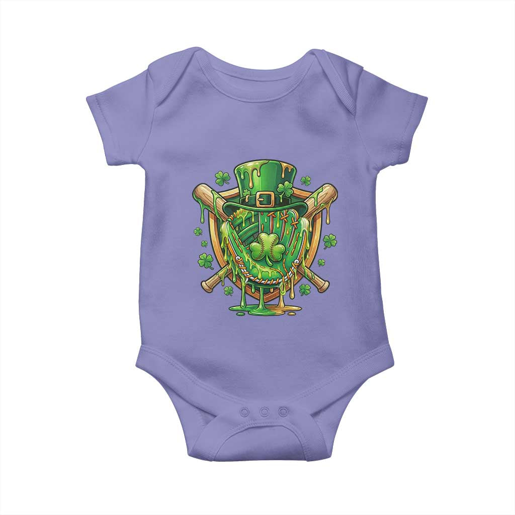 Slimy Shamrock Baseball Glove Baby Onesie St Patricks Day Gift TS12 Violet Print Your Wear