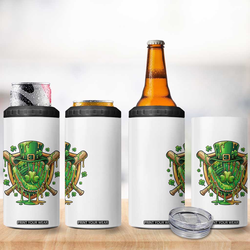 Slimy Shamrock Baseball Glove 4 in 1 Can Cooler Tumbler St Patricks Day Gift TS12 Print Your Wear