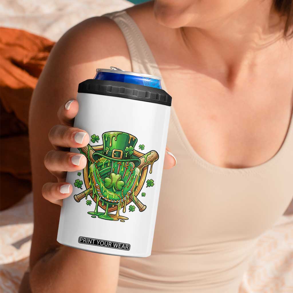 Slimy Shamrock Baseball Glove 4 in 1 Can Cooler Tumbler St Patricks Day Gift TS12 Print Your Wear