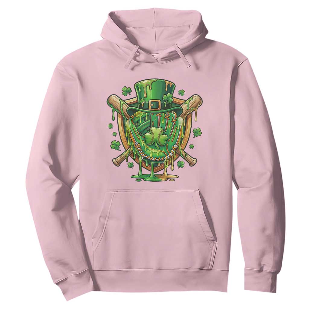 Slimy Shamrock Baseball Glove Hoodie St Patricks Day Gift TS12 Light Pink Print Your Wear