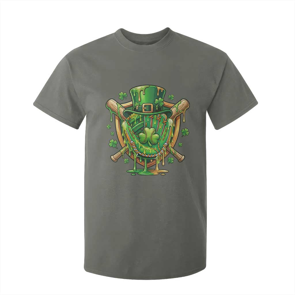 Slimy Shamrock Baseball Glove T Shirt For Kid St Patricks Day Gift TS12 Military Green Print Your Wear