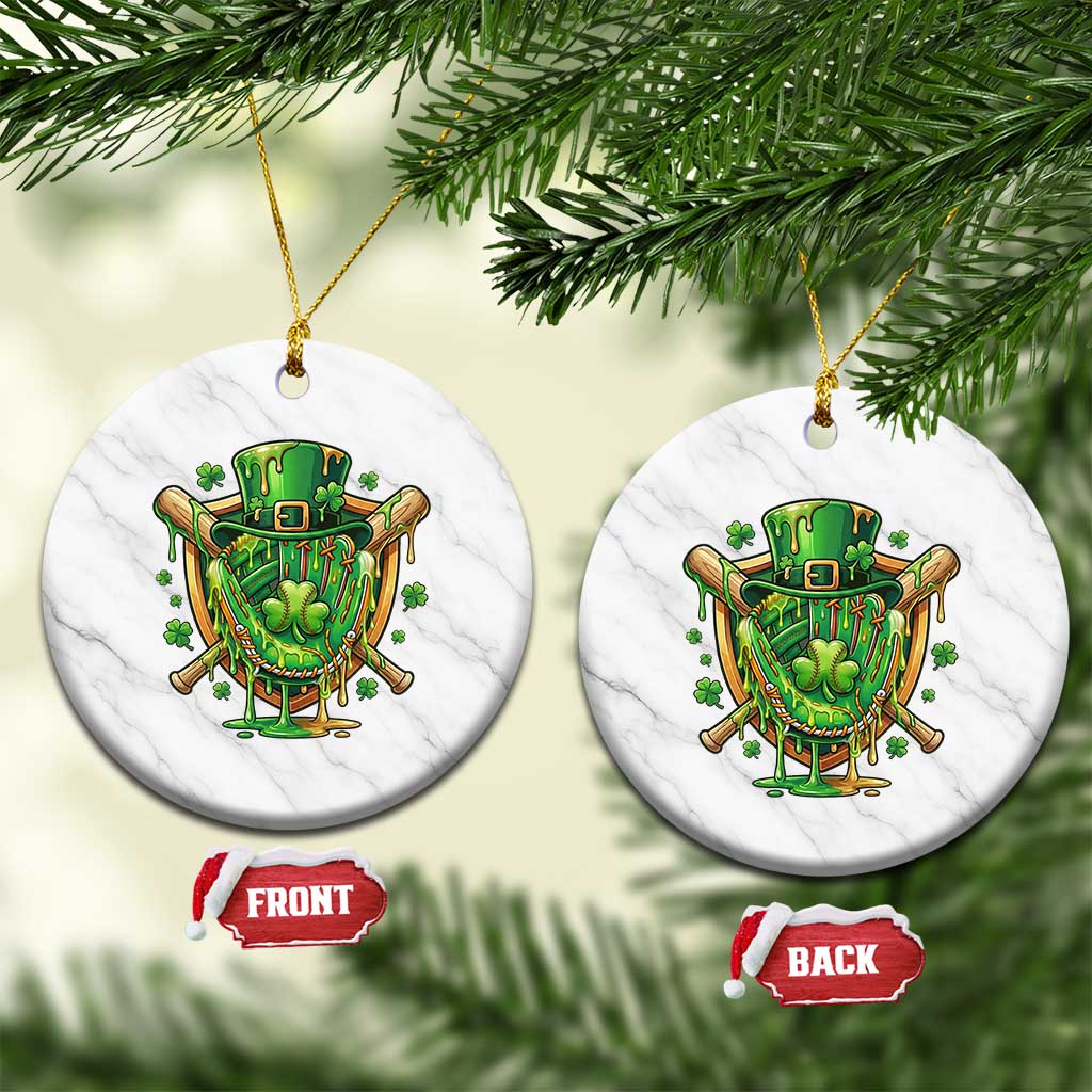 Slimy Shamrock Baseball Glove Ceramic Ornament St Patricks Day Gift TS12 1pc White Marble Print Your Wear