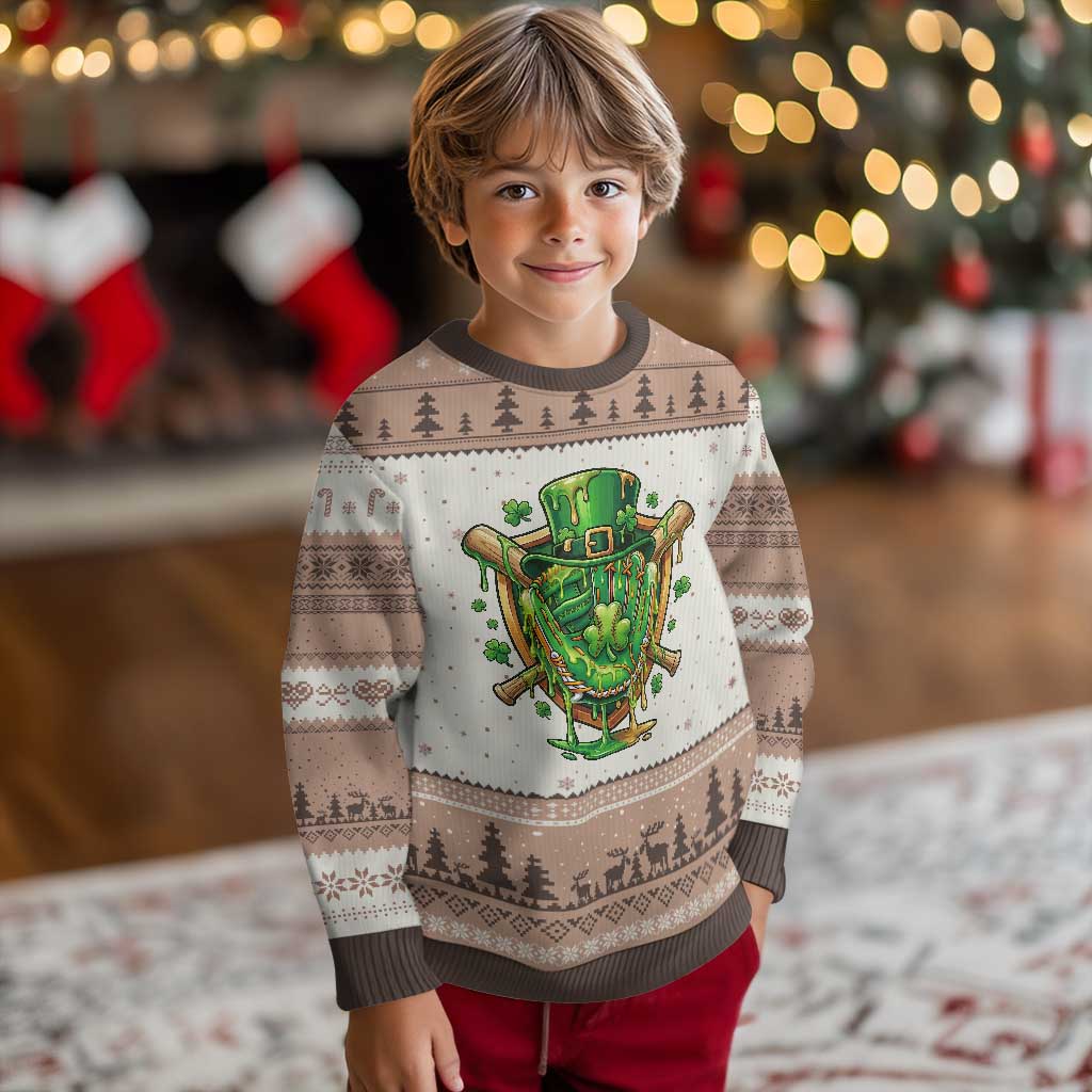 Slimy Shamrock Baseball Glove Ugly Christmas Sweater St Patricks Day Gift TS12 Mocha Mousse Print Your Wear