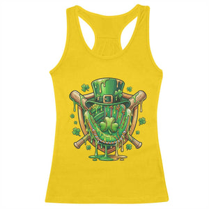 Slimy Shamrock Baseball Glove Racerback Tank Top St Patricks Day Gift TS12 Daisy Print Your Wear