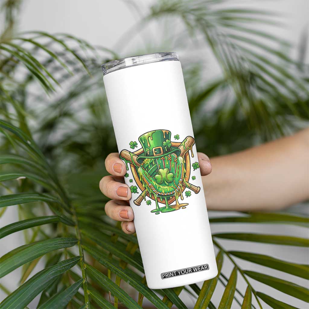 Slimy Shamrock Baseball Glove Skinny Tumbler St Patricks Day Gift TS12 Print Your Wear