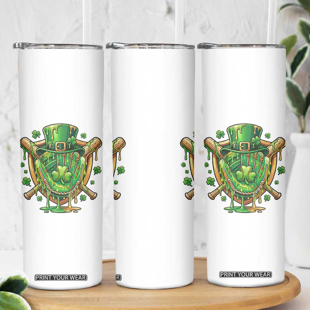 Slimy Shamrock Baseball Glove Skinny Tumbler St Patricks Day Gift TS12 Print Your Wear