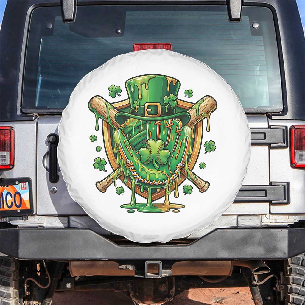 Slimy Shamrock Baseball Glove Spare Tire Cover St Patricks Day Gift TS12 No hole White Print Your Wear