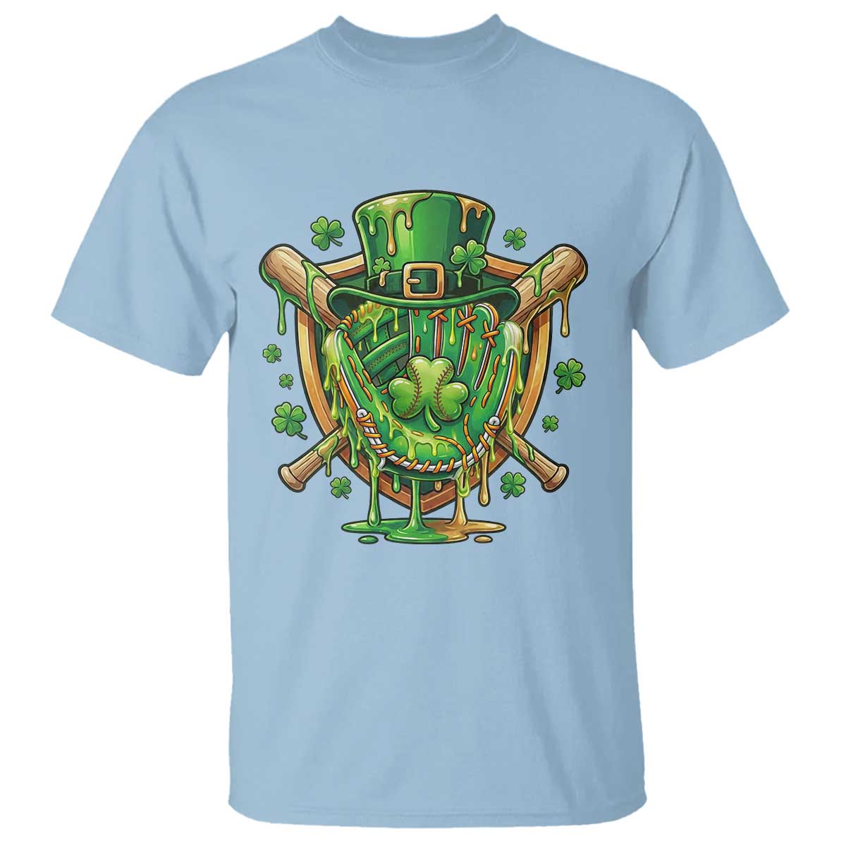 Slimy Shamrock Baseball Glove T Shirt St Patricks Day Gift