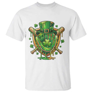 Slimy Shamrock Baseball Glove T Shirt St Patricks Day Gift TS12 White Print Your Wear