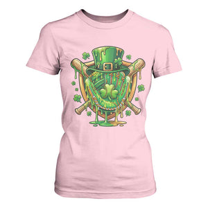 Slimy Shamrock Baseball Glove T Shirt For Women St Patricks Day Gift TS12 Light Pink Print Your Wear