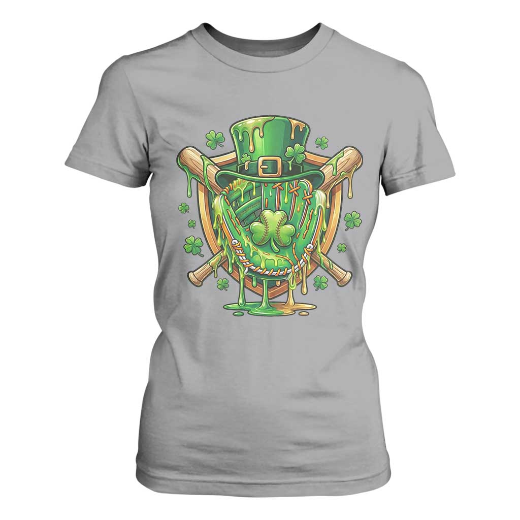 Slimy Shamrock Baseball Glove T Shirt For Women St Patricks Day Gift TS12 Sport Gray Print Your Wear