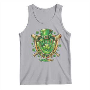 Slimy Shamrock Baseball Glove Tank Top St Patricks Day Gift TS12 Athletic Heather Print Your Wear